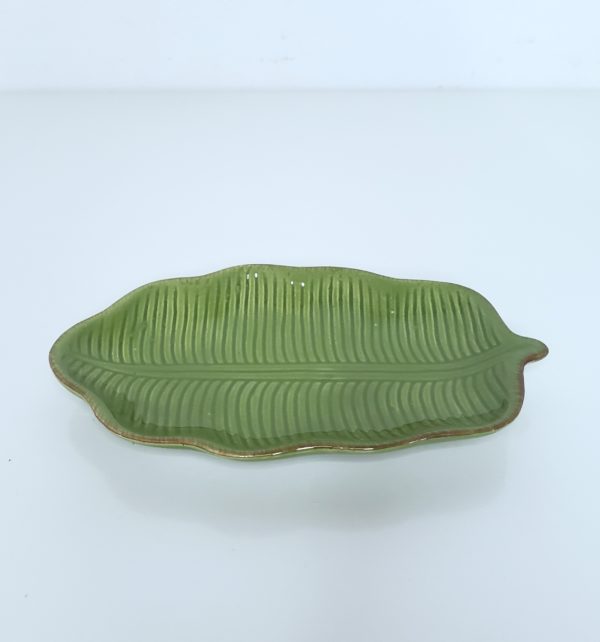 Mini Bandeja Folha Verde Cerâmica Mini Bandeja Folha Verde Cerâmica