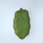 Mini Bandeja Folha Verde Cerâmica