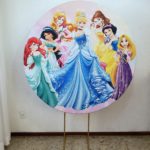 Suporte Redondo com Tecido Sublimado Princesas
