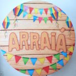 Suporte Redondo com Tecido Sublimado Festa Junina modelo2