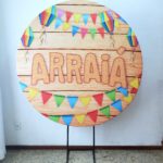 Suporte Redondo com Tecido Sublimado Festa Junina modelo2