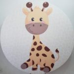 Suporte Redondo com Tecido Sublimado Girafa