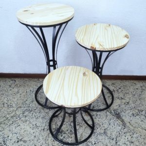 Mesas de Ferro Preta Cinturinha