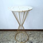 Mesa Ampulheta Ferro G Dourada