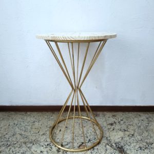 Mesa Ampulheta Ferro M Dourada