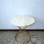 Mesa Ampulheta Ferro P Dourada