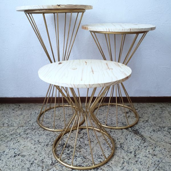 Mesas Ampulheta Ferro Dourada Mesas Ampulheta Ferro Dourada