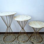 Mesas Ampulheta Ferro Dourada