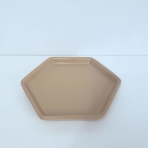 Bandeja hexagonal Cerâmica cor Amarula