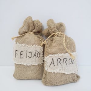 Sacos de Juta Decorativos Arroz e Feijão