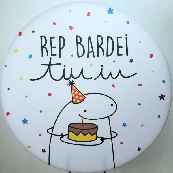 Suporte Redondo com Tecido Sublimado Flork