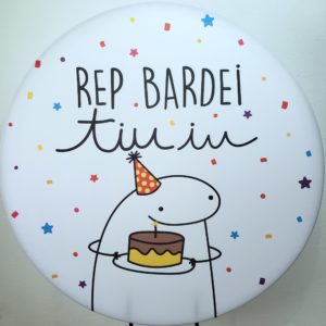 Suporte Redondo com Tecido Sublimado Flork