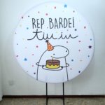 Suporte Redondo com Tecido Sublimado Flork