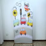 Painel Romano com Tecido Carrinhos