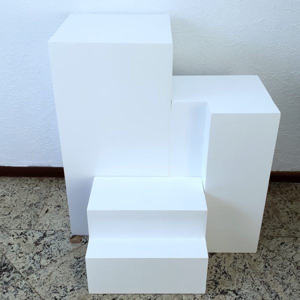 Trio De Cubos Desconstruídos cor Branco