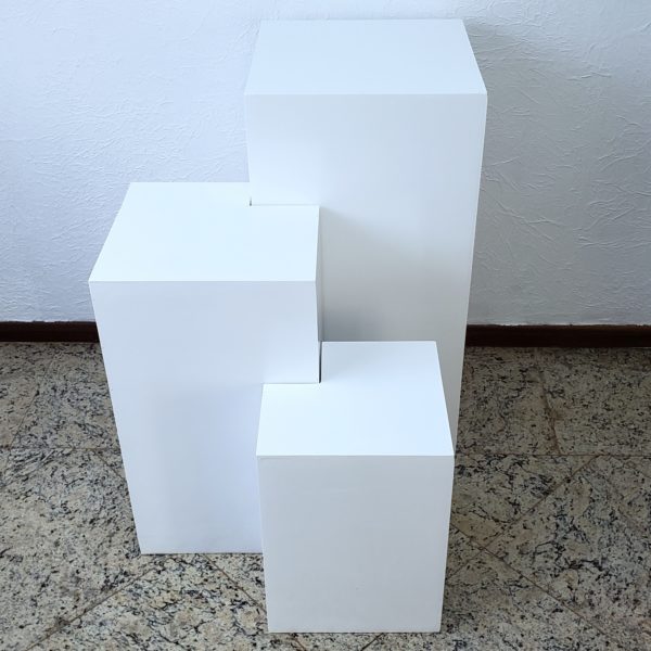 Trio De Cubos Desconstruídos cor Branco