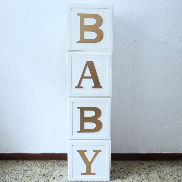 Cubos BABY 30 x 30 Branco e Dourado
