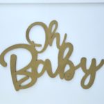 Painel Lettering Oh Baby Dourado