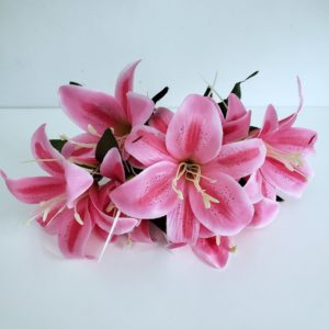 Lírio Artificial cor Rosa 2 galhos ( Locação)