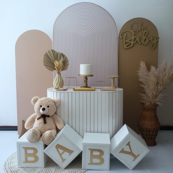 Festa Pocket Chá de Bebê / Chá Revelação cores Neutras Festa Pocket Chá de Bebê / Chá Revelação cores Neutras