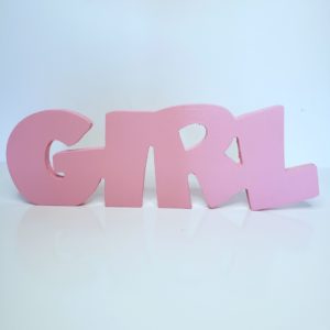 Placa Girl Mdf Rosa