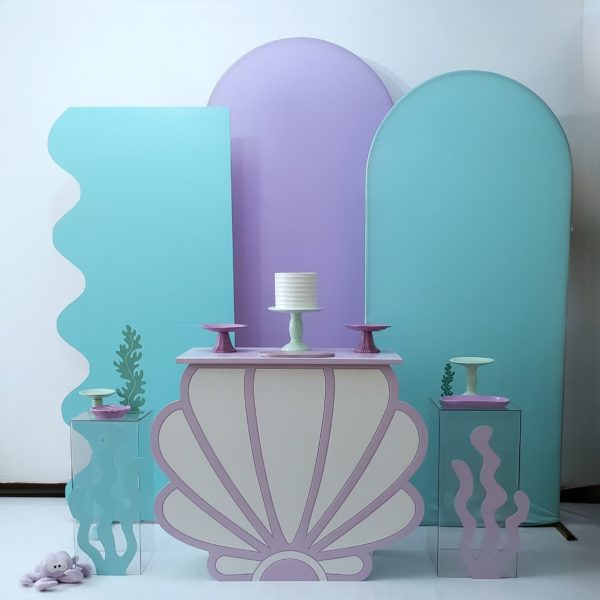 Decoração Festa Pocket Sereia Verde e Lilás Decoração Festa Pocket Sereia Verde e Lilás