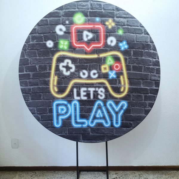 Suporte Redondo com Tecido Play Game