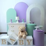 Festa Pocket Chá Revelação Verde e Lilás