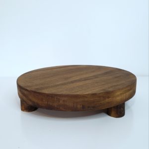 Bandeja Redonda em Madeira Rústica (Locação)