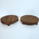 Bandeja Redonda em Madeira Rústica (Locação)