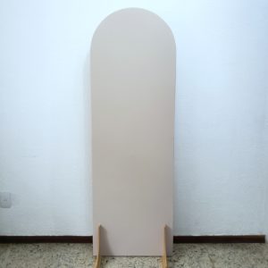 Painel Desconstruído Oval G com Tecido Bege Claro (Locação)