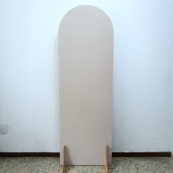 Painel Desconstruído Oval G com Tecido Bege Claro (Locação) Painel Desconstruído Oval G com Tecido Bege Claro (Locação)