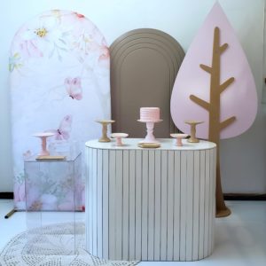 Festa Pocket Jardim Rosa e Bege (Locação)