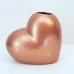 Vaso Coração Cerâmica cor Rose Gold (Locação)