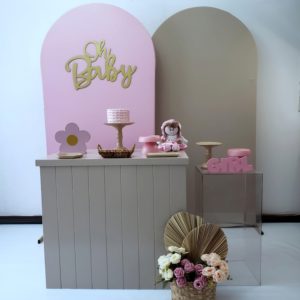 Festa Pocket Chá de Bebê Menina Bonequinha Flores (Locação)