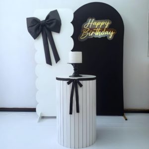 Festa Pocket Minimalista Preto e Branco com Laço (Locação)