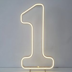 Numero 1 Led Acrílico Vazado cor Quente 50 cm (Locação)