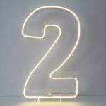 Numero 2 Led Acrílico Vazado cor Quente 50 cm (Locação)