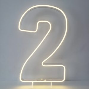 Numero 2 Led Acrílico Vazado cor Quente 50 cm (Locação)