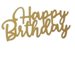 Painel Lettering Happy Birthday Dourado (Locação)