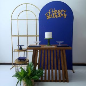 Festa Pocket Decoração Azul e Dourado (Locação)
