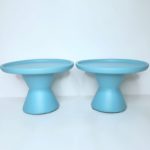 Boleira Azul Bebê Cerâmica Pé Cone P