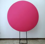 Suporte Redondo com Tecido Liso Pink