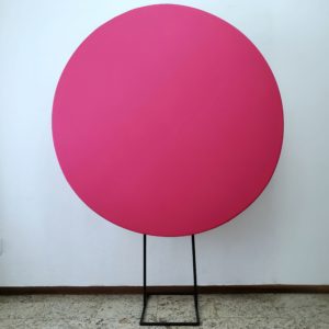 Suporte Redondo com Tecido Liso Pink