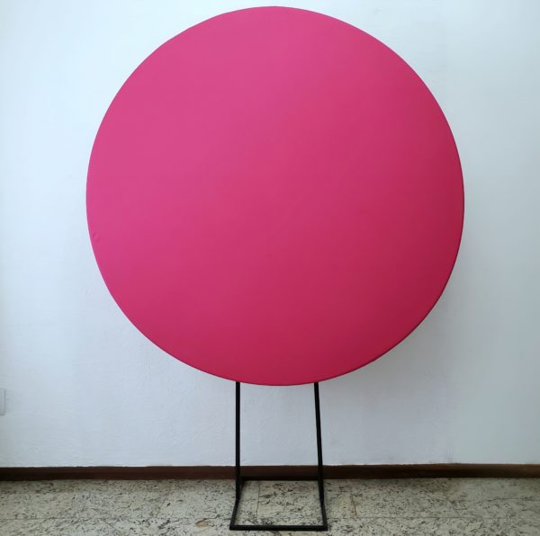 Suporte Redondo com Tecido Liso Pink