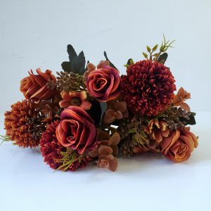 Buque Arranjo de Flores Artificiais Tons Quentes Terracota (Locação)