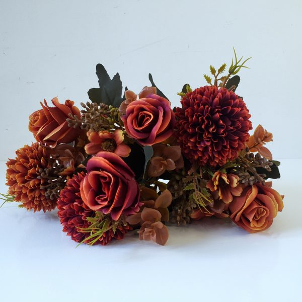 Buque Arranjo de Flores Artificiais Tons Quentes Terracota (Locação) Buque Arranjo de Flores Artificiais Tons Quentes Terracota (Locação)