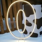 Numero 0 Led Acrílico Vazado cor Quente 50 cm (Locação)