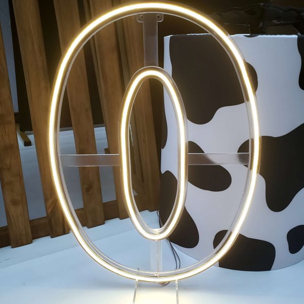 Numero 0 Led Acrílico Vazado cor Quente 50 cm (Locação)