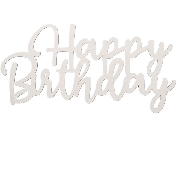 Painel Lettering Happy Birthday Branco (Locação)